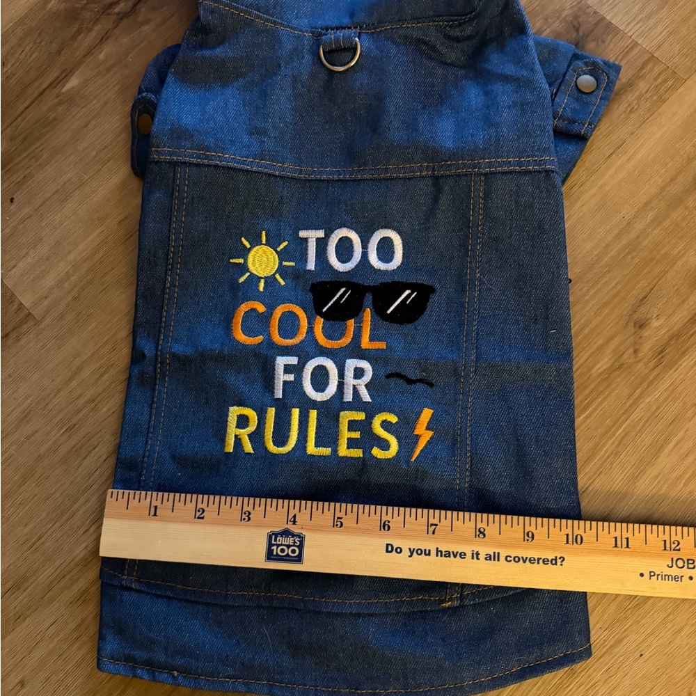 Denim Dog Jacket with Fun Embroidery